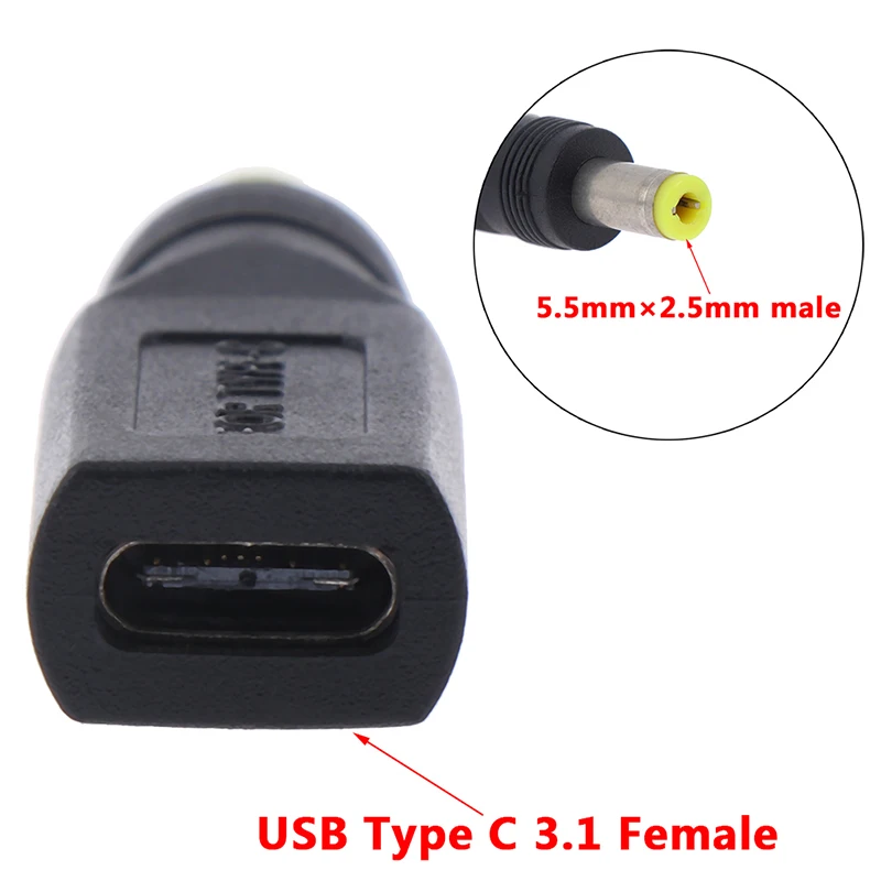 Адаптер USB 3 1 Type C женский для зарядного устройства постоянного тока 5 мм X 2 Мужской