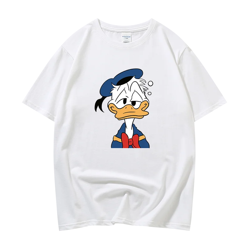 

Disney 2021 Donald Duck T-shirt short sleeve Harajuku loose cartoon white shirt Korean T-shirt