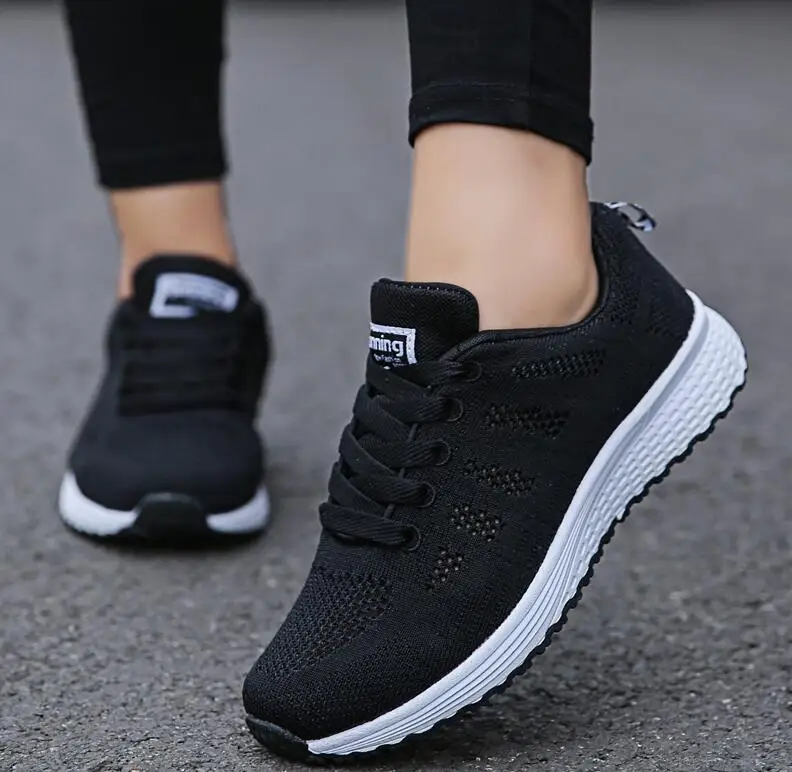 Кроссовки Akexiya женские на шнуровке Повседневная модная дышащая обувь сетчатые