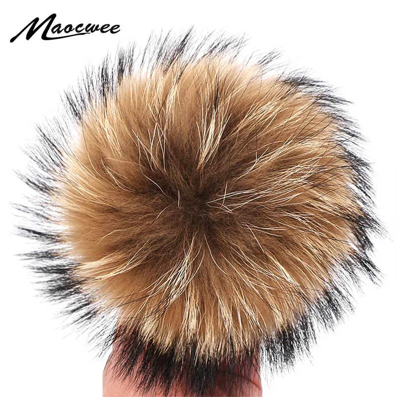 Пуговицы с иглой помпоны из 100% натурального меха енота шарики для шапки шапочки и