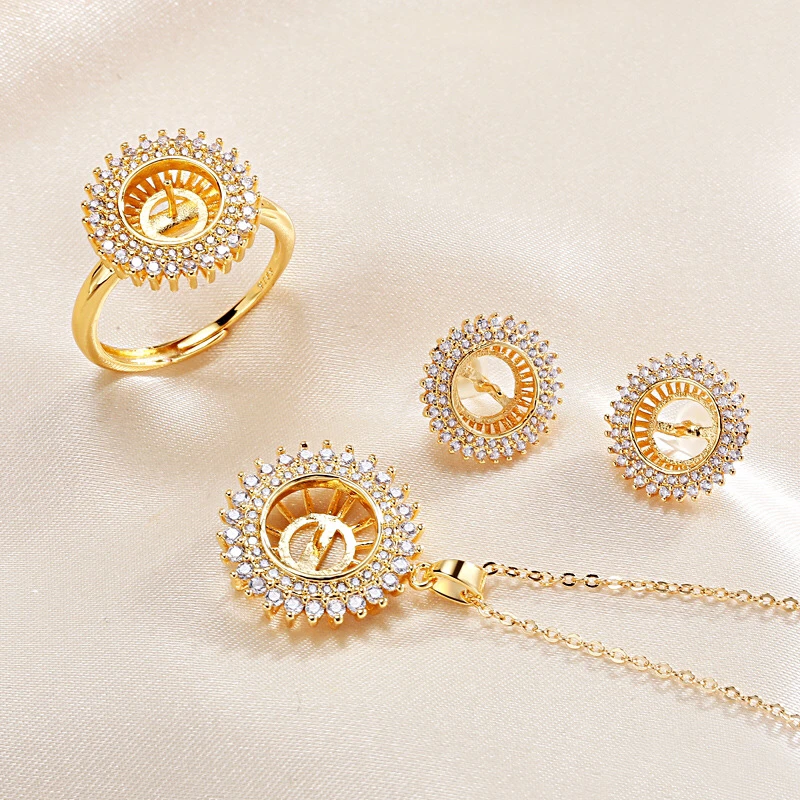 Великолепный комплект подвесок серег колец комплектующие для крепления