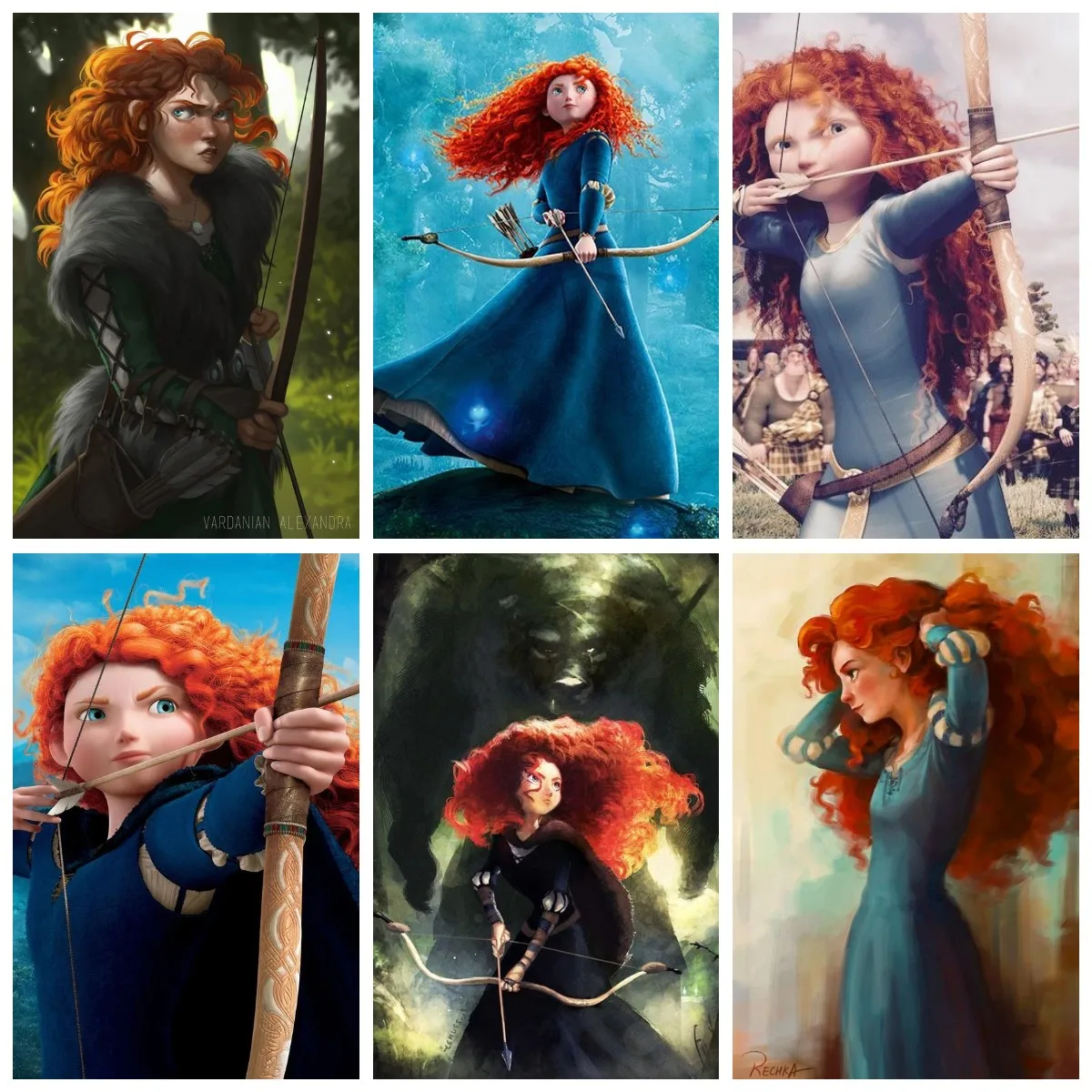 

5d Diamond Painting Full Drill Disney Cartoon Merida Princess Cross Stitch Handmade Resin Diy Home Decor Gift Mosaic