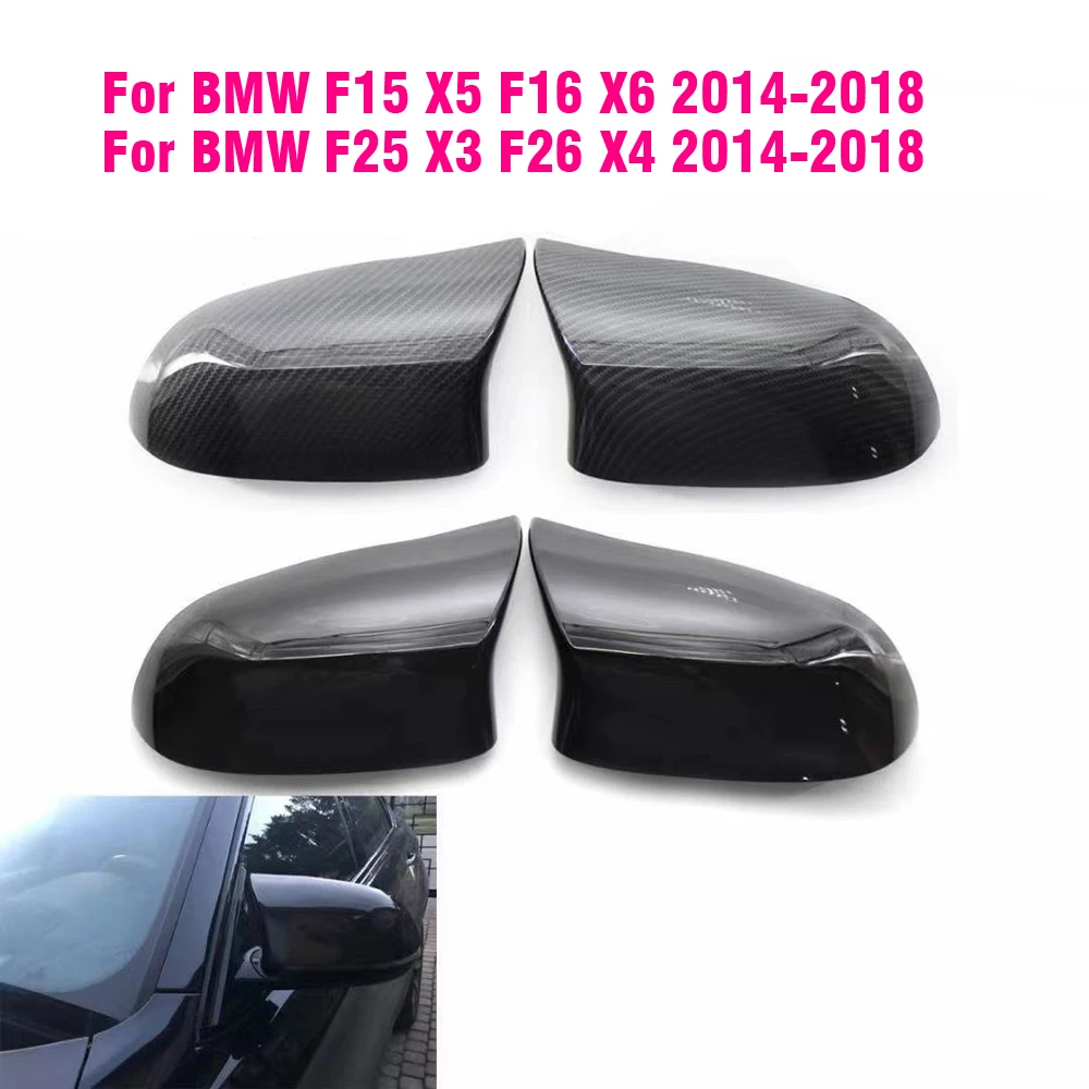 

Car Side Door Rearview Side Mirror Cover Cap For BMW F15 X5 F16 X6 F25 X3 F26 X4 Carbon Fiber color Parts styling