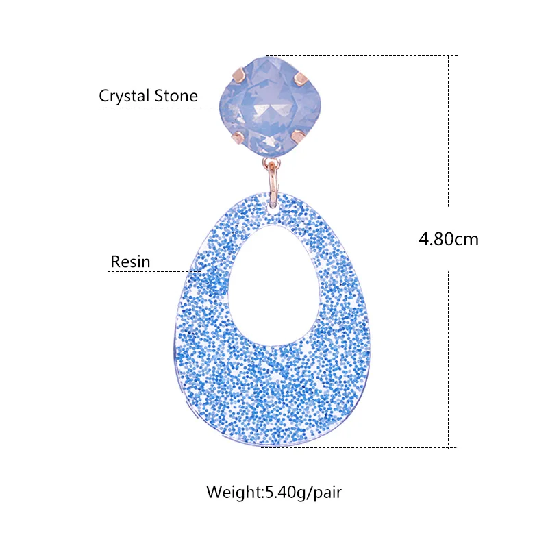 Женские серьги-капельки из смолы с кристаллами повседневные брендовые модные