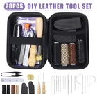 Новое поступление прочный 28 шт. кожа вощеная нить швейные иглы шило ручных инструментов Набор DIY Швейные Многофункциональный костюм