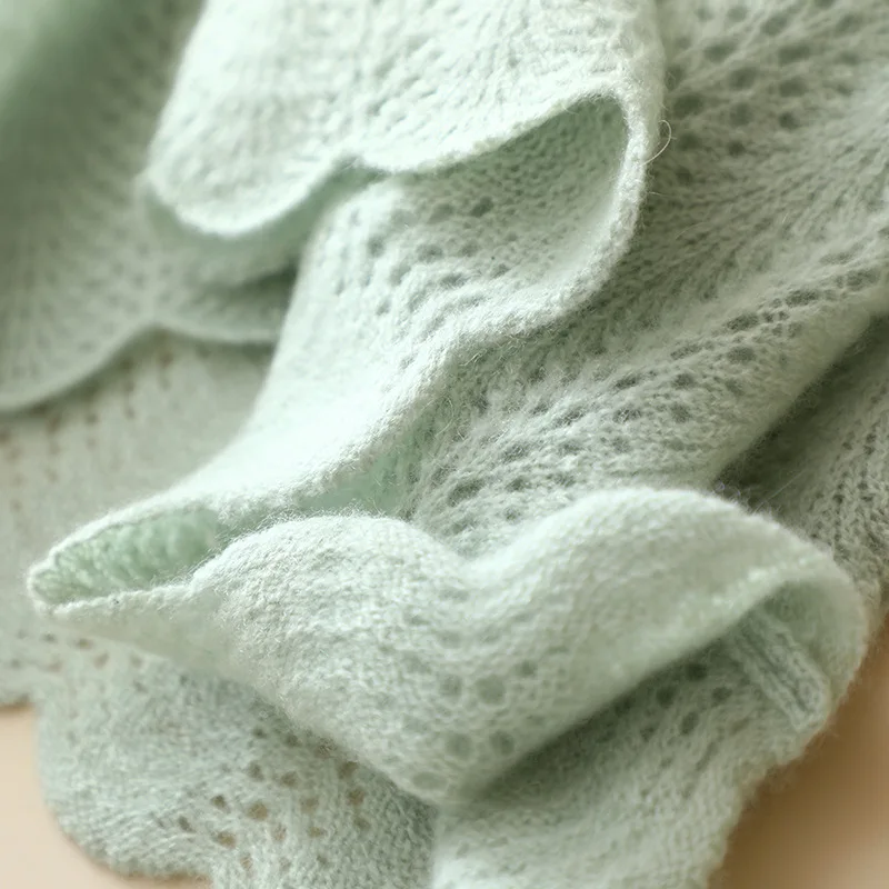 

Thin Sweaters Hollow Out Cashmere Slash Neck Sweet Solid Spring/Autumn loose Korean Fashion Clothing Truien Dames 2020 Winter