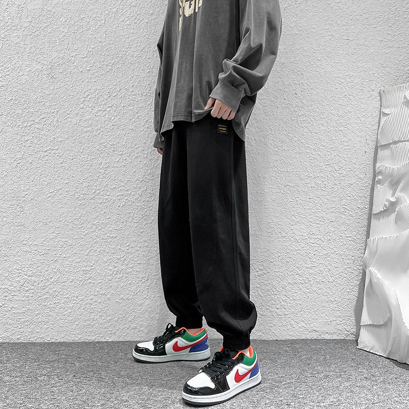 

Новинка Весна 2022, универсальный комбинезон в гонконгском стиле, модные мужские леггинсы, свободные укороченные брюки