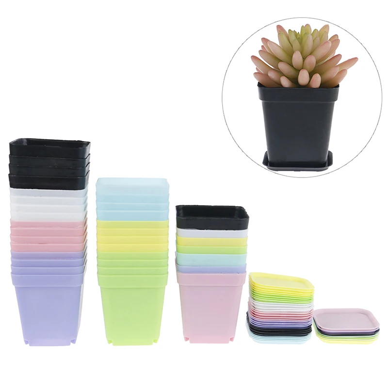 

Горшок для цветов, пластиковый, квадратный, 5 шт., мини-горшок для цветов