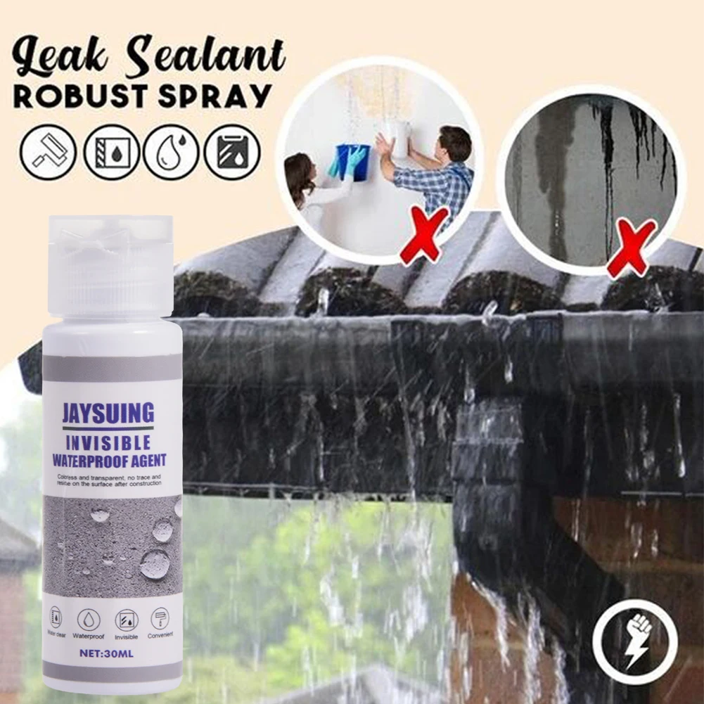 

30ML Repair Sealant Waterproof Rainproof Agent for Roof Exterior Wall Repair Anti-leak Nano Spray Glue Leak-trapping