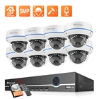 Камера видеонаблюдения Techage H.265, купольная Антивандальная камера безопасности, 8 каналов, 5 МП, POE, NVR, IP, запись звука, P2P