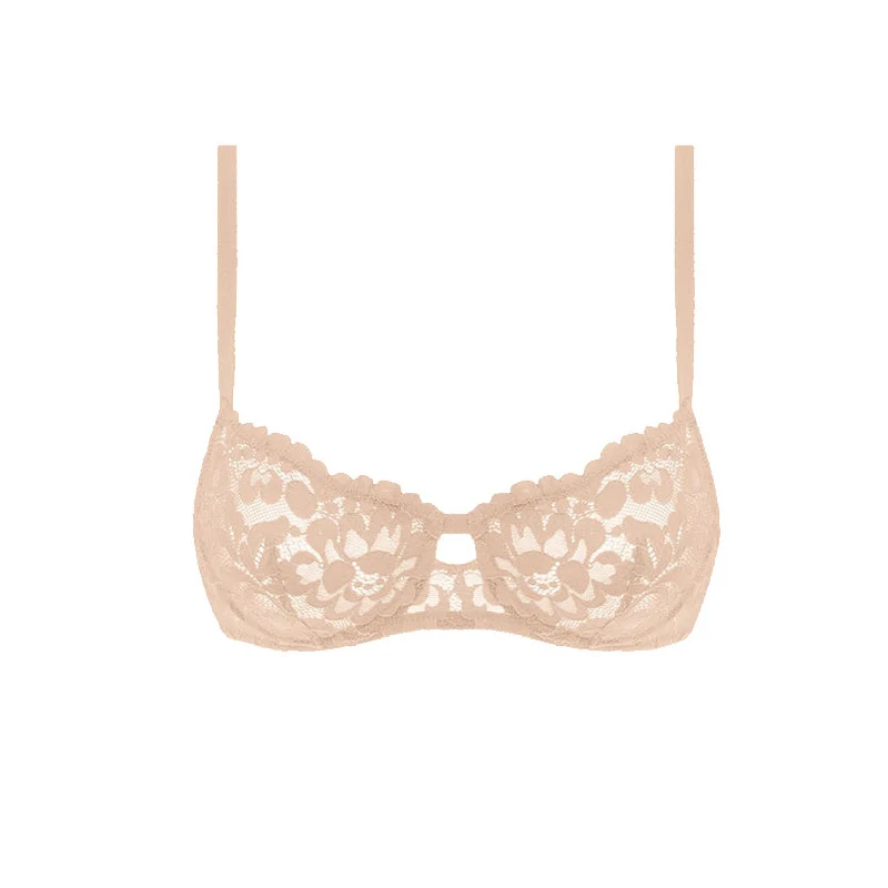 Apricot Bra Lilymoda, женский сексуальный ультра тонкий бюстгальтер, короткие комплекты, модное кружевное нижнее белье, высокое качество, бюстгальтер, удобное нижнее белье - Цвет: Apricot Bra