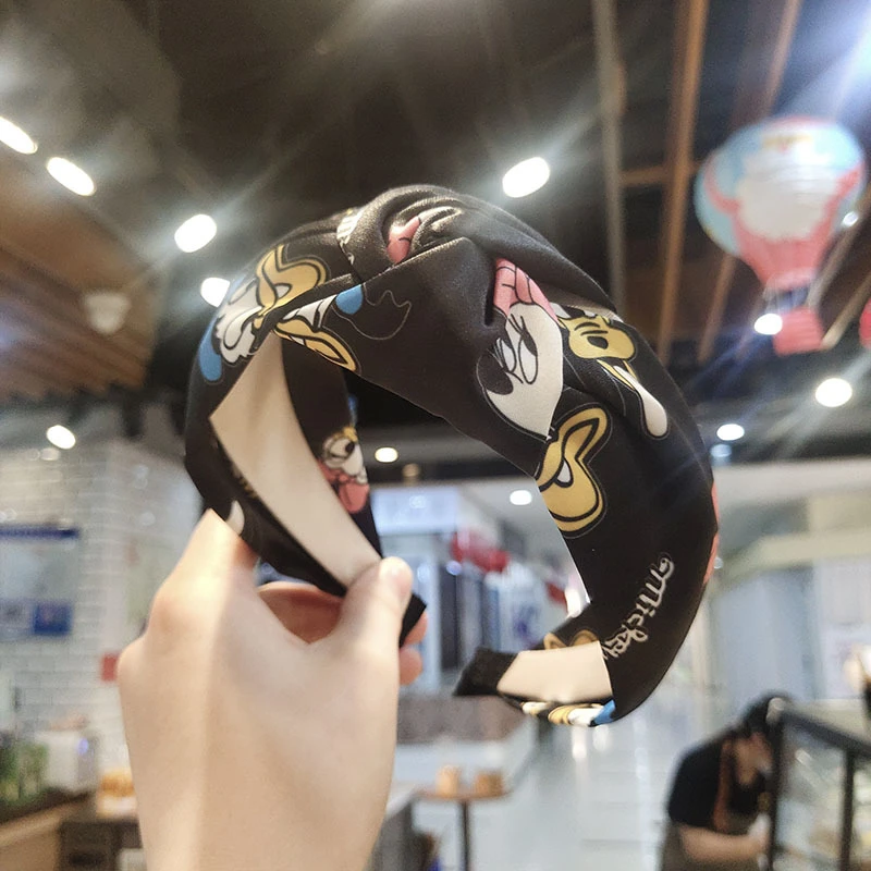 Новинка широкая повязка на голову с Микки Маусом шелковая Женская для волос