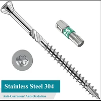 torx slot knurled type 17 304 stainless steel wooddrywalldeck screws used outdoors anti rustt25 drive 180 pieces 5x60mm