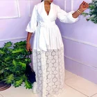 Африканские платья для женщин с вырезами осенние элегантные Новые мусульманские модные платья Дашики халат Кафтан Макси платье африканская одежда