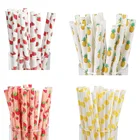 Соломинки для питья, бумажные для фруктов, арбуза, клубники, лимона, 50 шт.лот
