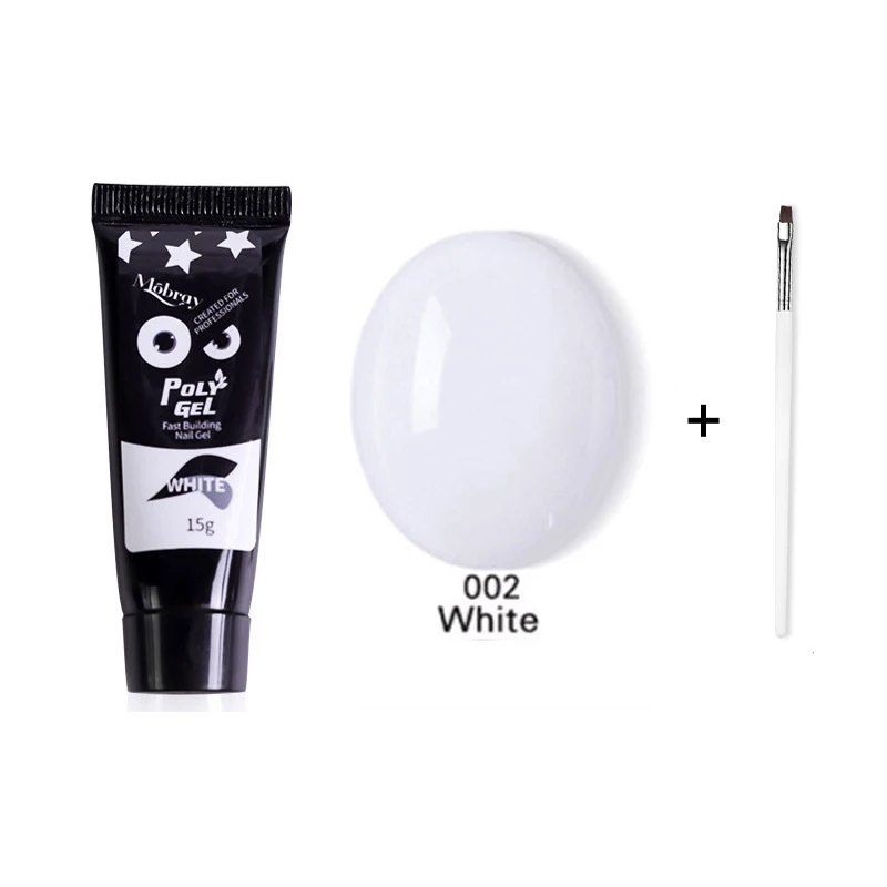white with Nail pen 15 мл, 9 цветов, гель для наращивания пальцев, строительный полигель, акриловый гель, полипрозрачный розовый УФ-гель, быстрое наращивание ногтей, камуфляж, светодиодный, твердый гель - Цвет: white with Nail pen
