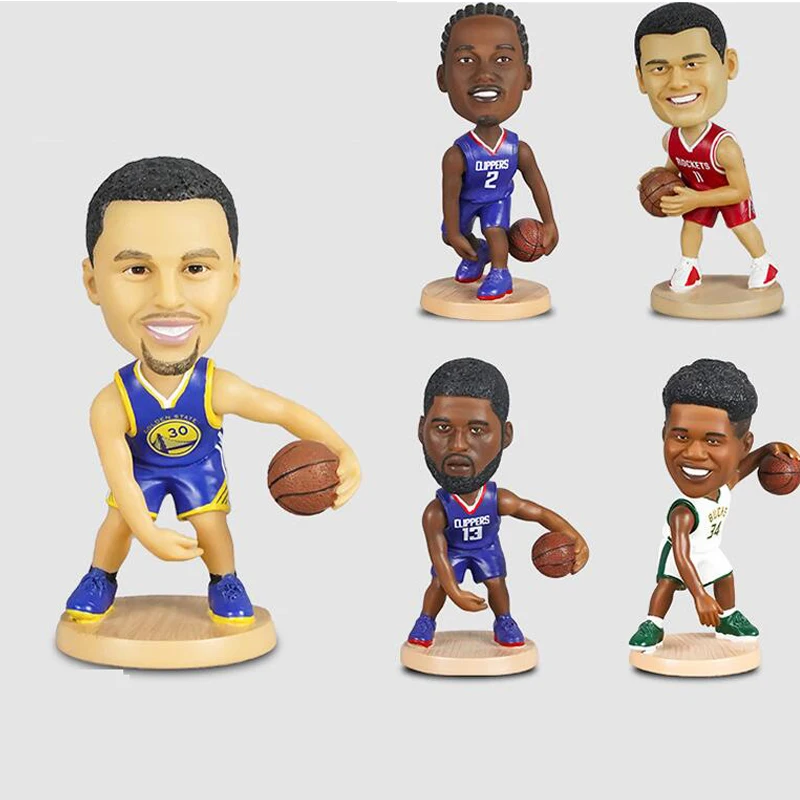 12 см звезд баскетбола куклы смолы голова встряхивается фигурка Творческий дом