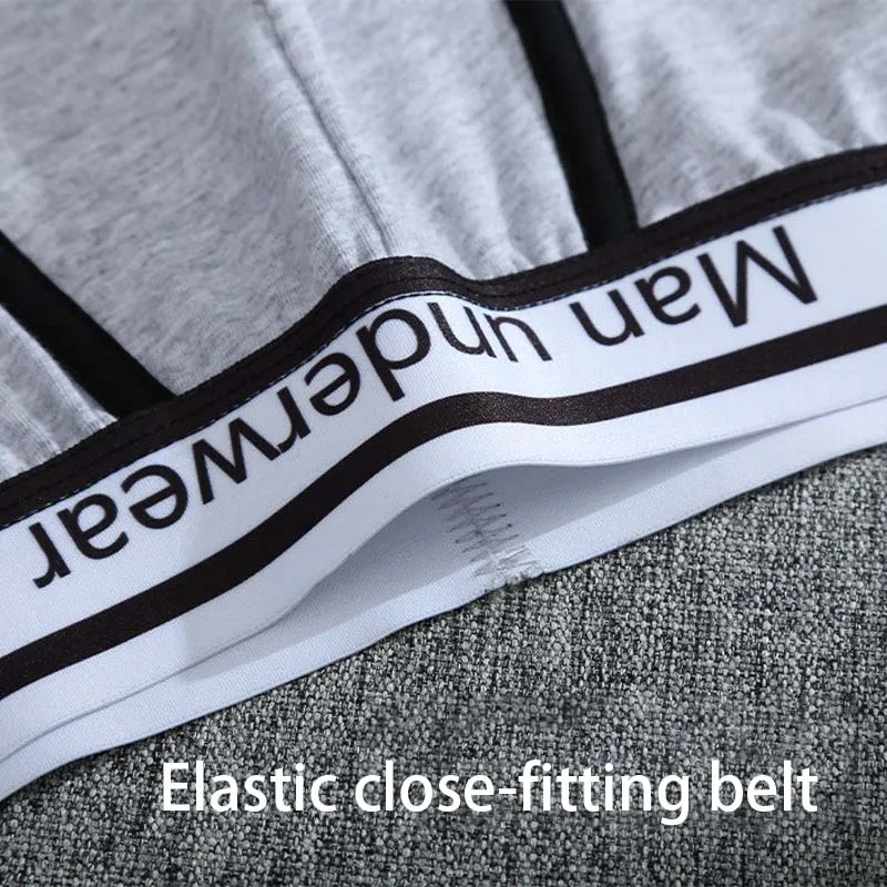 4pcs/lot Cotton Male Panties Mens Underwear Boxers Breathable Man Solid Color Underpants U Convex Sexy European Size Men Shorts