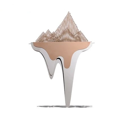 

Modern living room home furnishing hotel lobby decorations Jinshan study entrance feng shui desktop metal iron ornaments