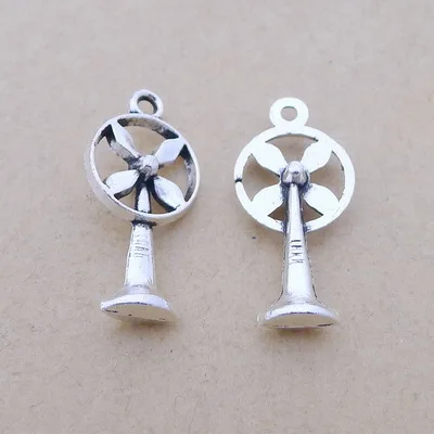 

20pcs/Lot 20x12mm Small Fan Charms Antique Silver Color Electric Fan Pendants for DIY Jewelry Making Charm