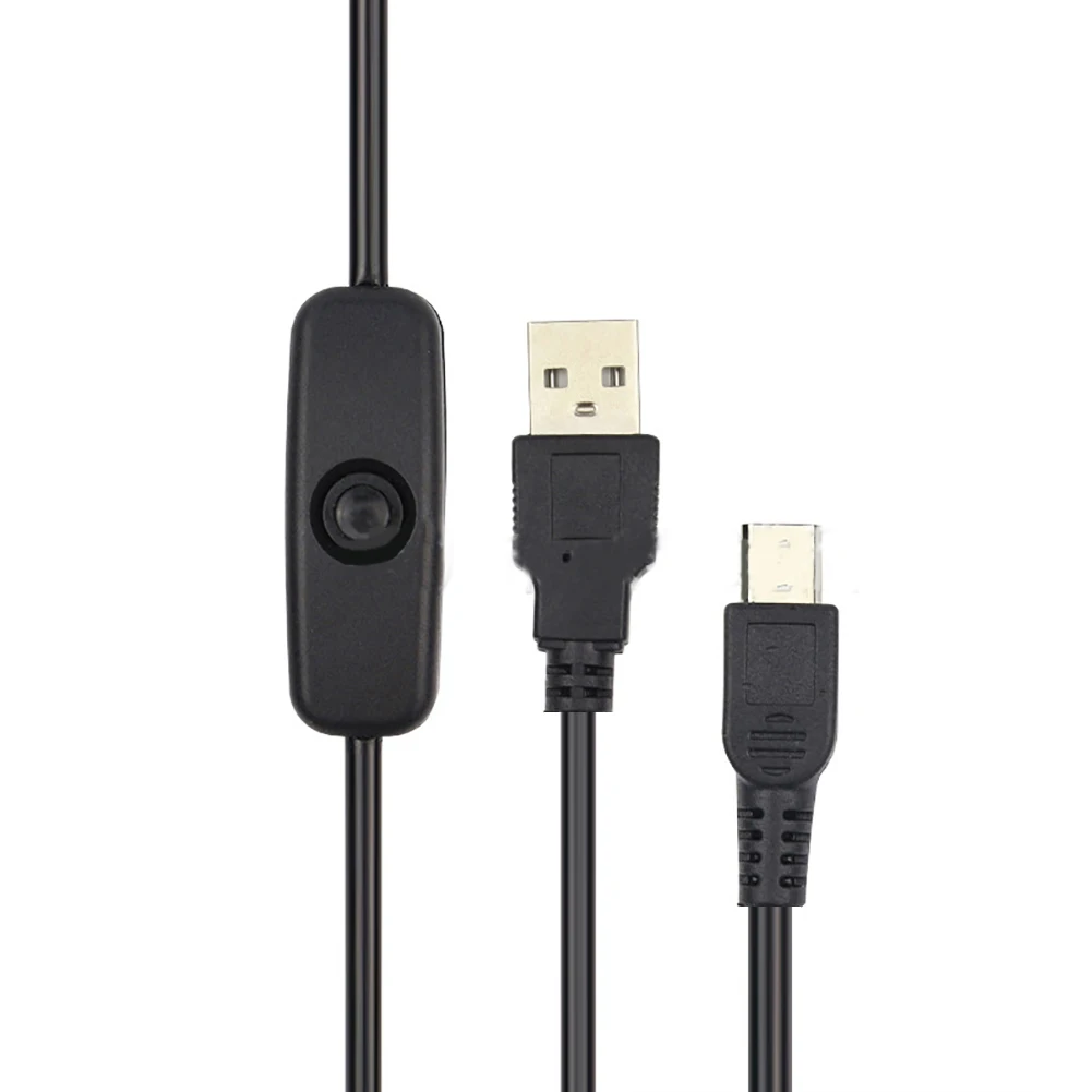 

USB к Micro USB зарядное устройство адаптер кабель питания с переключателем ВКЛ/ВЫКЛ для Raspberry Pi черный сложенный внешний вид 1 метр в длину