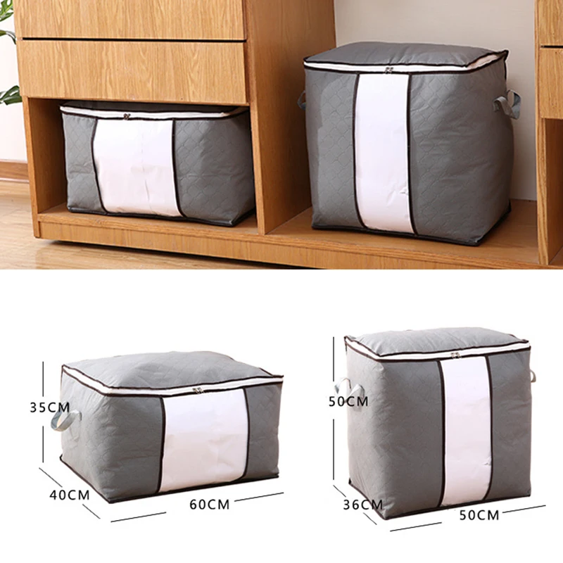 

Dustproof Canvas Home Storage Bag Large Capacity Outdoor Carry On Organize Bag Quality Convenience Reusable Cloth Quilt XA568F