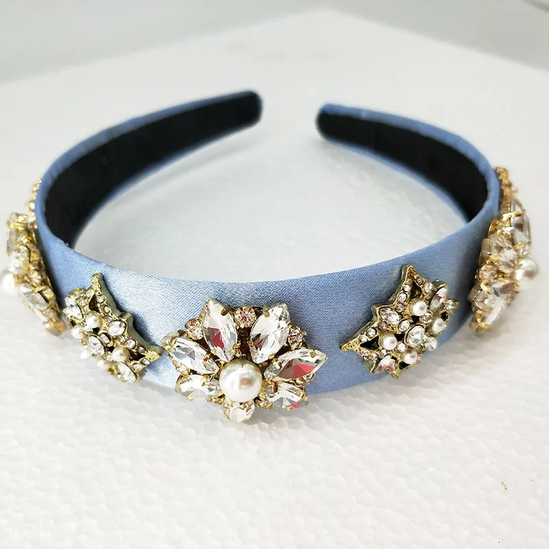 Мода 4 ряда со сверкающими стразами Hairband женский супер флэш двойной с украшением в виде кристаллов боковые волосы головная повязка, аксессуары для волос
