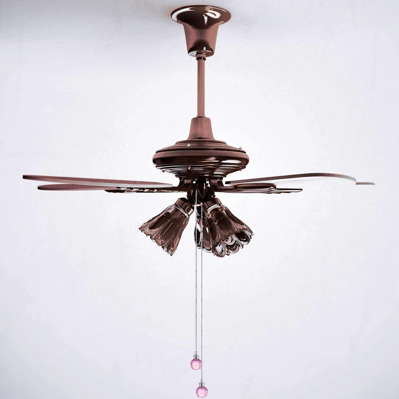

2 Pieces Spherical Crystal Pull Chain Extension with Connector for Ceiling Light Fan Chain 50cm Long Each Chain (Pink)