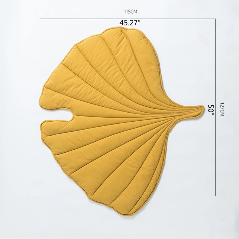 

Nordic Leaf Rug Washable Summer Air Conditioner Quilt Soft Cotton Floor Mat Bedroom Nursery Decor Carpet Blanket Living