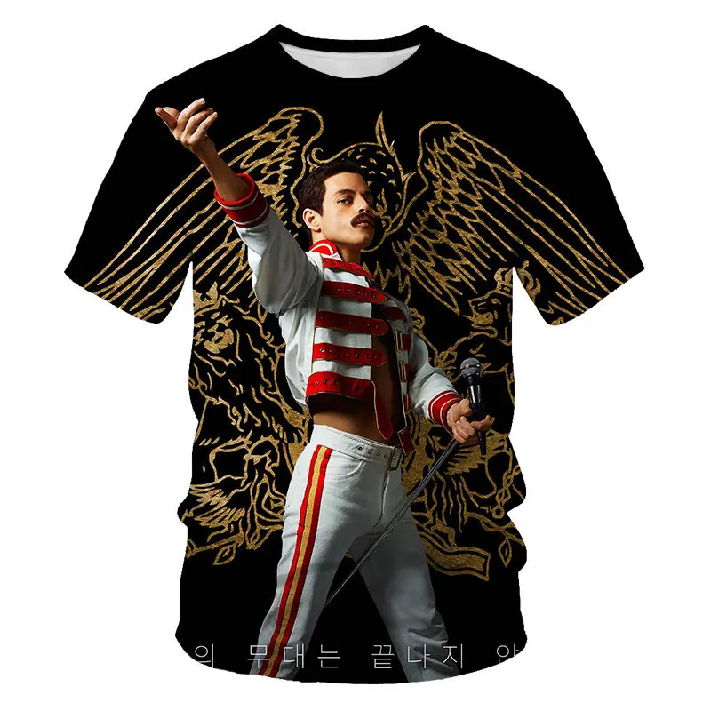 Оранжевый Freddie Mercury The queen Band Футболка Мужская Хип-Хоп рок хипстерская футболка повседневные футболки harajuku Top TeesStar футболка Размер S-6XL - Цвет: Оранжевый