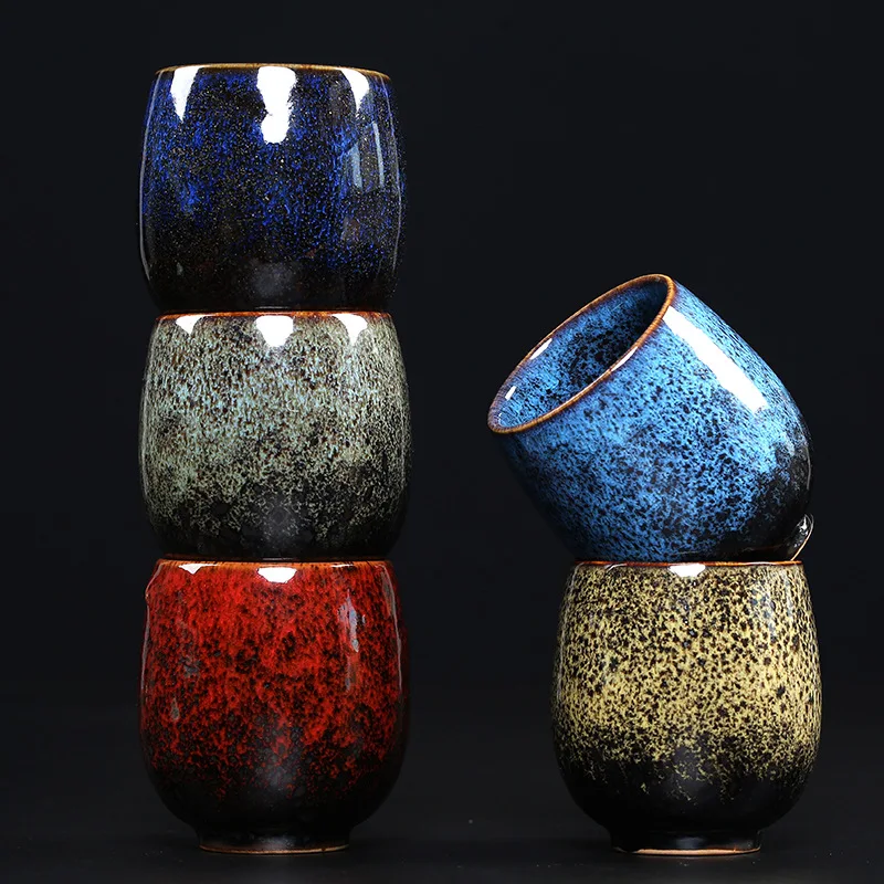 

4pcs 150ml Creative Teacup Ceramic Art Cup Office Coffee Mug Tea Cups Drinkware Teaware Crafts Decor Gift