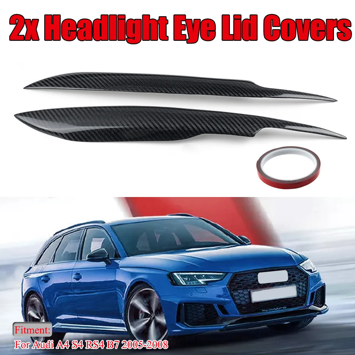 

2 шт., резиновые наклейки для передних фар Audi A4 S4 RS4 B7 05-08