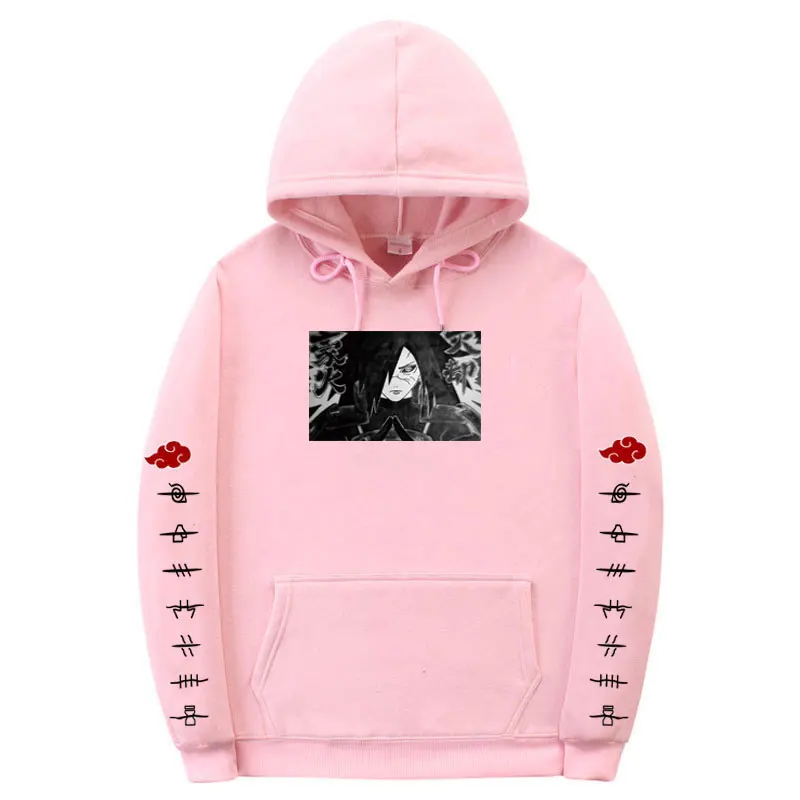 

Japanese Streetwear Hoodies men women Uchiha Akatsuki Printed sweat Fashion Black white hoodie Sweatshirt Coat