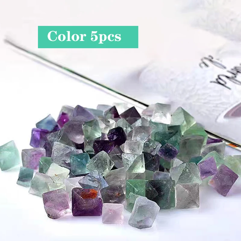 natural fluorite octahedron crystal crude specimen healing stone gemstone diy home desktop aquarium decorations jewelry making free global shipping
