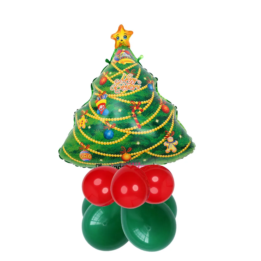 

1set Christmas Balloons Stand Santa Claus Snowman Bell Foil Tree Globos Christmas Decoration Xmas Ornament Navidad New Year 2021