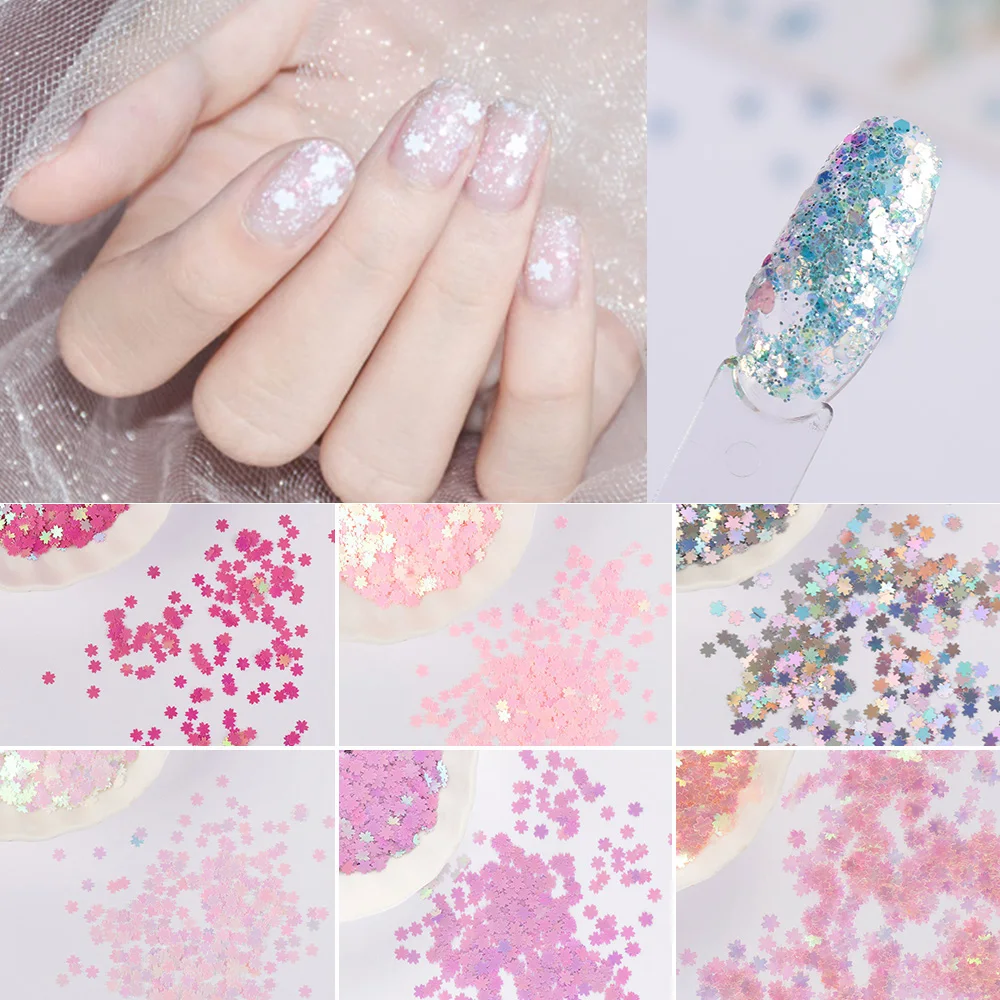 10 г/пакет розовая Сакура блестки конфетти сделай сам поделки 5 мм сладкая вишня