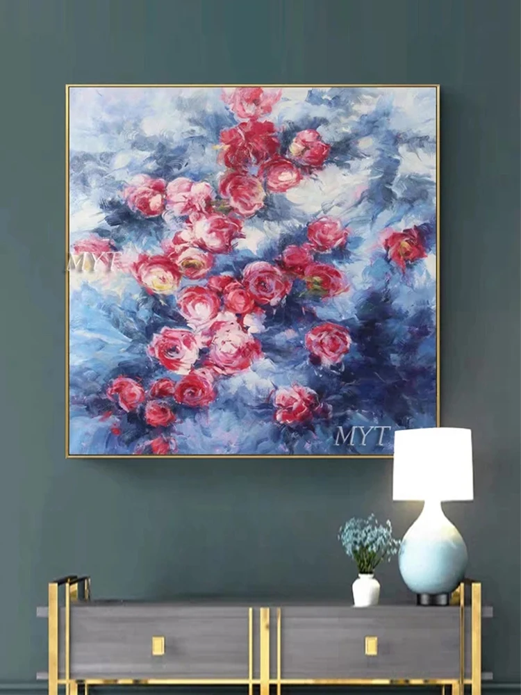 Картина маслом ручной работы палитра ножей цветок картина искусство на холсте