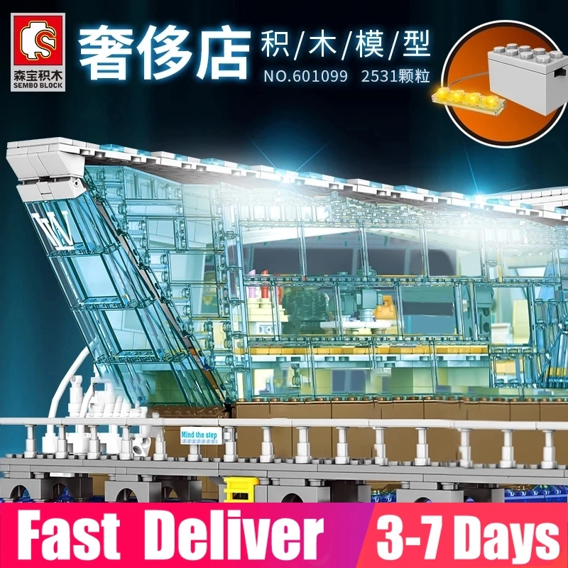 

SEMBO 2531 PCS 601099 Creative Street View The Singapore Boutique Clothing Jewelry Store Building Blocks Toy Gift for Children