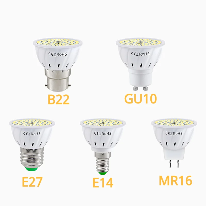 

E27 Lampada LED Bulb MR16 GU10 B22 E14 Bombillas Led Lamp 220V 240V 2835 SMD 48 60 80 126 200 300 led Spotlight Indoor Lightint