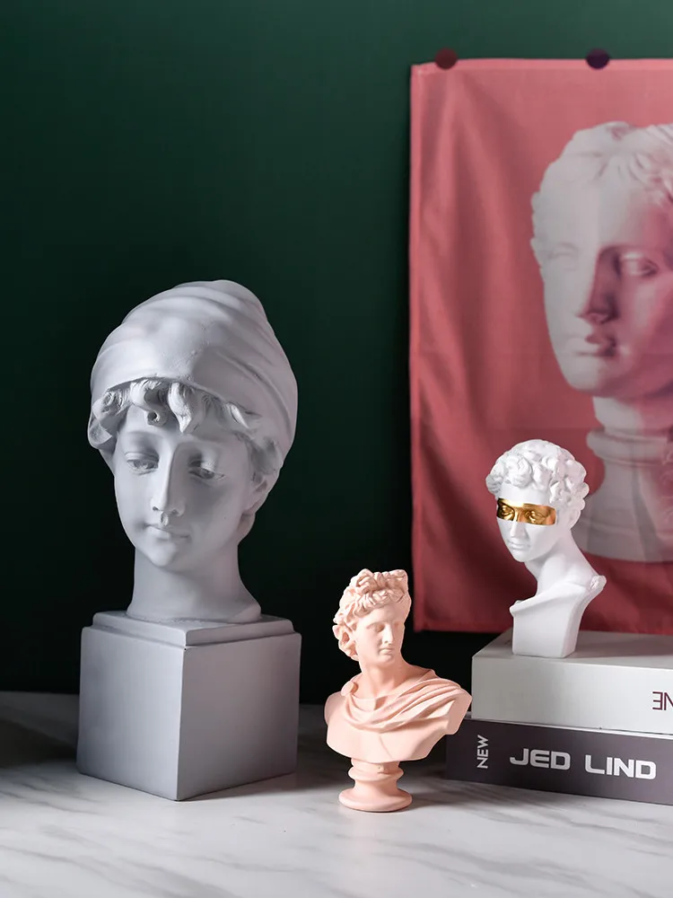 Миниатюрные фигурки голова Давида из смолы INS гипсовая Статуя Греческой