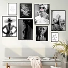 Плакат для фотосъемки, черный, белый, домашний декор, настенная живопись на холсте, модная женская фигурка, принт для Нордического общежития, картина HD0093