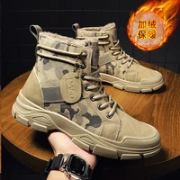 mens boots winter warm men boots lace up camouflage plus leather shoes outdoor ankle boot big size 39 44 footwear 2021