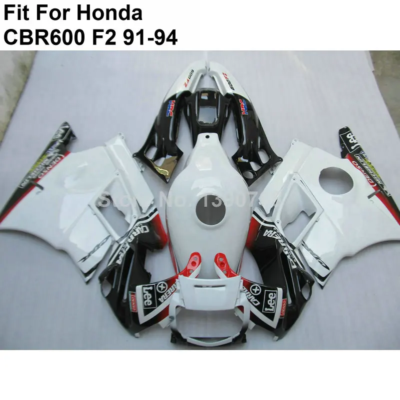 Бесплатные пользовательские обтекателя kit для Honda белый CBR600 F2 Обтекатели 91 92 93 94
