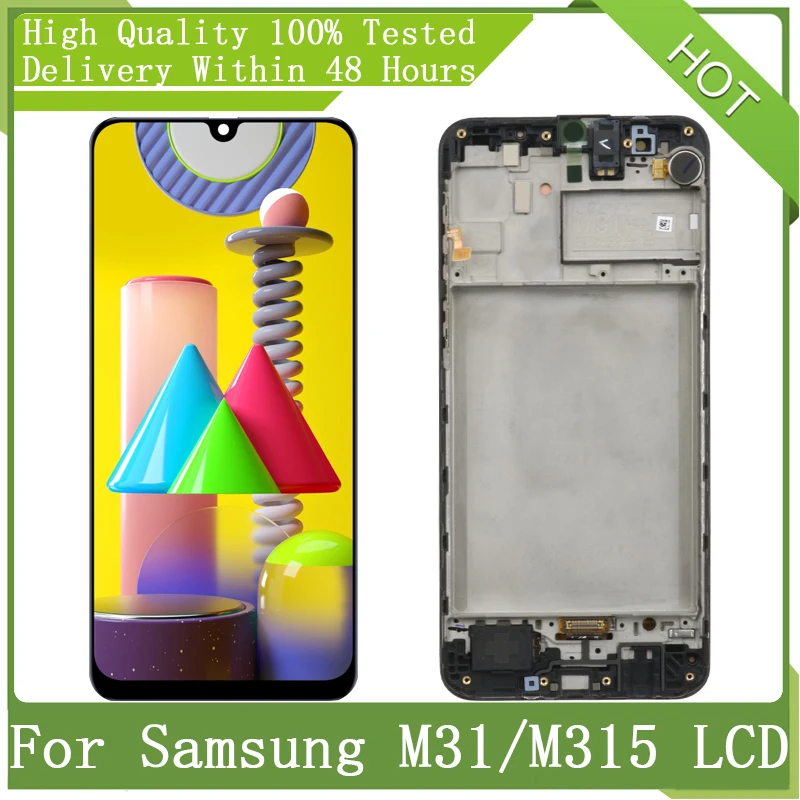 6 4 дюймовый Super AMOLED экран для SAMSUNG M31 M315 M315F SM с рамкой ЖК дисплей сенсорный