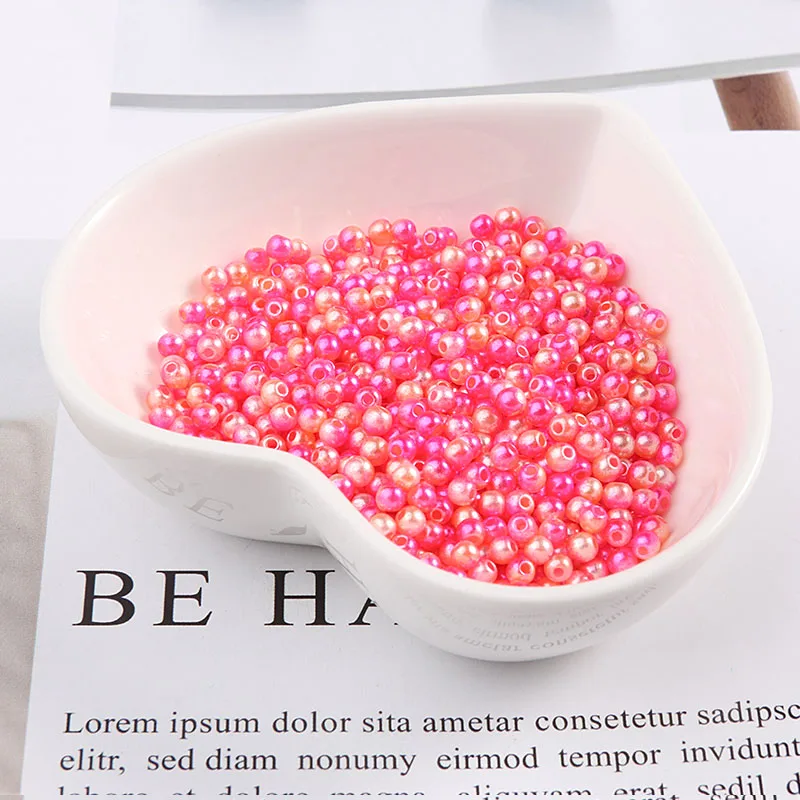 500Pcs 3mm Round Imitation Garment Pearl With holes For DIY Nail Art Necklace Fashion Jewelry Making Accessories | Дом и сад