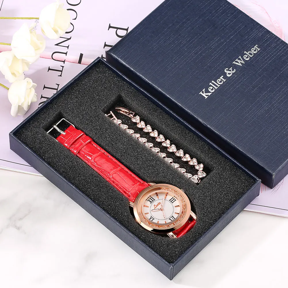 

Роскошные Кварцевые часы, женский браслет, подарочный набор, уникальный кожаный браслет, Элегантные повседневные женские часы, подарочная ...