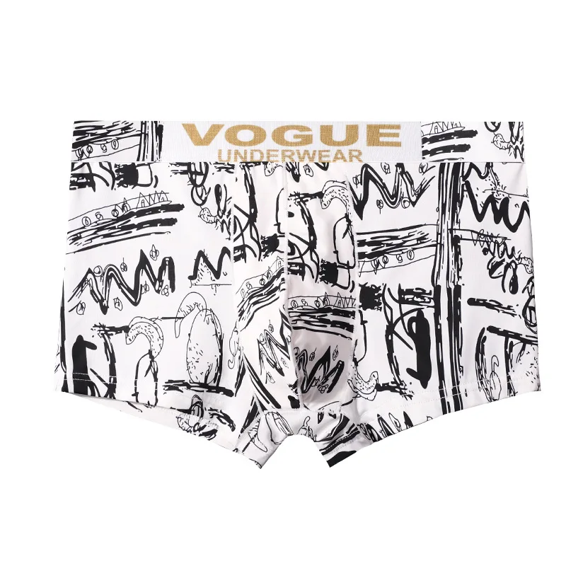 

The Best Maximum Amount of Underwear Men's Ice Silk Breathable Soft Boxer Shorts Head Youth Printing Breathable Boxer Briefs