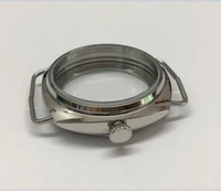 45mm 316l stainless steel watch case fit eta 64976498 mechanical hand wind movement watch accessories bk21 k8
