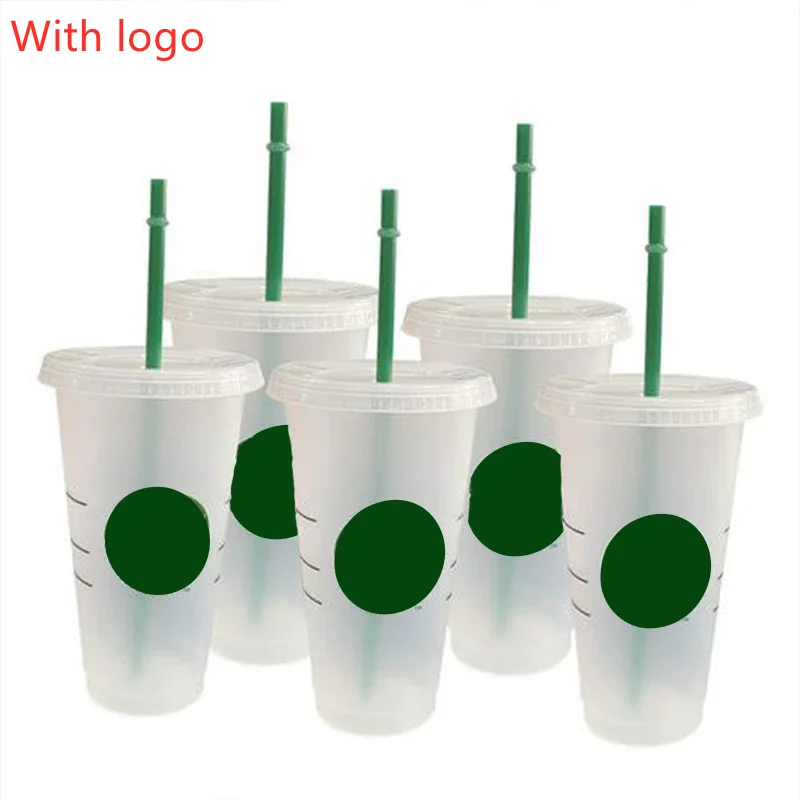 

710ml Straw Cup With Lid Color Changing Coffee Cup With Logo Reusable Cups Plastic Coffee Cup Tumbler Matte Finish Coffee Mug