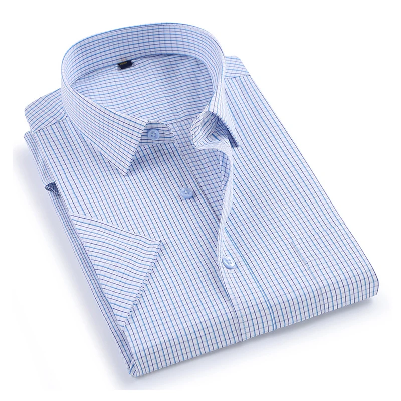 DAVYDAISY 2020 New Arrival Summer Men's Shirt Short Sleeved Plaid Striped Fashion Work Casual Man Formal DS227 | Мужская одежда